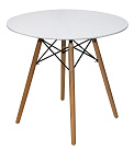 Стол круглый Eames White&Wood д90см