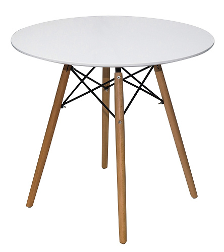 Стол круглый Eames White&Wood д90см